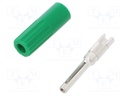 Plug; 4mm banana; 10A; 50VDC; green; 5.5mm2; Plating: nickel plated