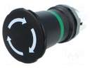 Switch: emergency stop; Stabl.pos: 2; 22mm; black; Illumin: none