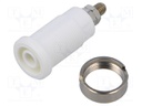 Connector: 4mm banana; socket; 25A; 1kV; white; nickel plated