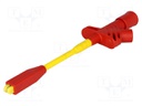 Clip-on probe; crocodile; 20A; red; Grip capac: max.10mm; 1000V