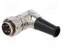 Plug; DIN; male; with strain relief; PIN: 4; angled 90°; for cable