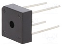 Single-phase bridge rectifier; Urmax: 600V; If: 10A; Ifsm: 135A