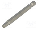 Screwdriver bit; Allen hex key; HEX 5mm; Overall len: 70mm