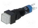 Switch: push-button; Pos: 2; SPDT; 0.5A/250VAC; 1A/24VDC; white