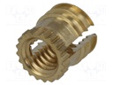 Threaded insert; brass; without coating; M3; BN: 1046; L: 4.72mm