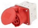 Connector: AC supply 3-phase; socket; female; 16A; 400VAC; IP44