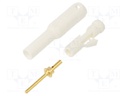 Plug; 1,5mm banana; white; gold-plated; Insulation: PA; Ø: 2.1mm