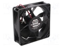 Fan: DC; axial; 12VDC; 80x80x25mm; 70.2m3/h; 30dBA; ball bearing