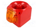 Signaller: lighting-sound; 10÷60VDC; Colour: red; IP66; -25÷70°C