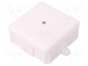 Enclosure: junction box; X: 86mm; Y: 86mm; Z: 39mm; wall mount; IP55