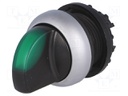 Switch: rotary; Stabl.pos: 2; 22mm; green; IP67; Pos: 2; Ø22.5mm