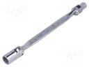 Key; socket spanner,with joint; 10mm,13mm; tool steel; 221mm