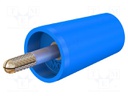 Adapter; 4mm banana; 32A; blue; gold-plated; 42mm