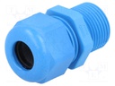 Cable gland; with long thread; M20; IP68; Mat: polyamide; blue