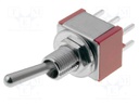 Switch: toggle; Pos: 3; DP3T; ON-OFF-(ON); 5A/125VAC; 5A/28VDC