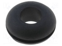 Grommet; Ømount.hole: 7.7mm; Øhole: 4.8mm; Panel thick: max.0.8mm