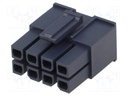 Plug; wire-board; female; Mega-Fit; 5.7mm; PIN: 8; Layout: 2x4; 23A