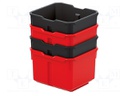 Container: cuvette; black,red; 157x140x105mm; 4pcs; X BLOCK