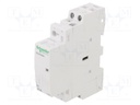 Contactor, Modular, DIN Rail, 250 VAC, DPST-NO, 2 Pole