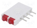 LED; in housing; red; 1.8mm; No.of diodes: 2; 10mA; 38°; 2V; 13mcd