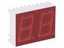 Display: LED; 7-segment; 14.2mm; 0.56"; No.char: 2; red; 0.8÷2.4mcd