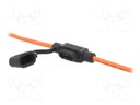 Fuse acces: fuse holder; fuse: 11,1mm; 30A; on cable; Body: black