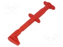 Clip-on probe; crocodile; 5A; 1kVDC; red; Grip capac: max.25mm; 4mm