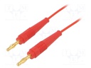 Test lead; 60VDC; 30VAC; 19A; 4mm banana plug-4mm banana plug