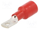 Ring terminal; 6.3mm; M6; 25mm2; crimped; for cable; insulated; red