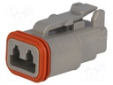 Connector: wire-wire; DT; plug; female; PIN: 2; IP68; Locking: latch