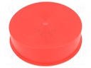 Plugs; Body: red; Out.diam: 112.5mm; H: 27.5mm; Mat: LDPE