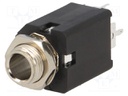 Socket; Jack 6,35mm; female; mono; with on/off switch; straight