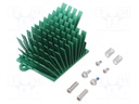 Heatsink: extruded; grilled; green; L: 41mm; W: 45mm; H: 25mm; 1.9°C/W