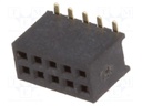 Socket; pin strips; female; PIN: 10; straight; 1.27mm; SMT; 2x5; 1A