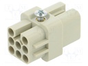 Connector: HDC; contact insert; female; CD; PIN: 8; size 21.21; 10A