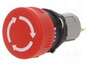 Switch: emergency stop; Stabl.pos: 2; NC x2; 16mm; red; none; IP65