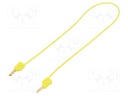 Test lead; PVC; 0.5m; yellow; 19A; 60V; Cond.cross sec: 1mm2