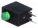 LED; in housing; green; 3mm; No.of diodes: 1; 20mA; 60°; 2.2÷2.5V