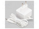 Power supply; 1.5m; white; 12.5W; 2.5A; Out: USB micro; 100÷240VAC