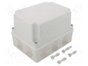 Enclosure: junction box; X: 110mm; Y: 190mm; Z: 140mm; IP65; grey