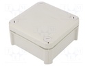 Enclosure: junction box; X: 114mm; Y: 114mm; Z: 57mm; polypropylene