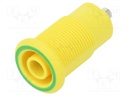 Socket; 4mm banana; 24A; 1kV; yellow-green; nickel plated