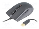 Optical mouse; black; USB; wired; No.of butt: 9; Kit: optical mouse