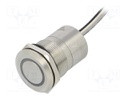 Switch: capacitive; Pos: 2; SPST-NC; 0.01A/12VDC; IP68; ON-(OFF)