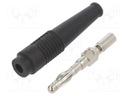 Plug; 4mm banana; 32A; 30VAC; 60VDC; black; non-insulated; 2.5mm2