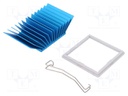 Heatsink: extruded; grilled; blue; L: 42.5mm; W: 42.5mm; H: 17.5mm