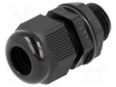 Cable gland; with long thread; M16; IP68; Mat: polyamide; black