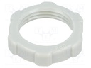 Nut; PG11; polystyrene; D: 5mm; Spanner: 24mm; light grey