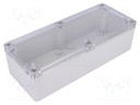 Enclosure: multipurpose; X: 80mm; Y: 195mm; Z: 55mm; polycarbonate