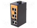 Industrial module: switch Ethernet; unmanaged; 9.6÷60VDC; RJ45